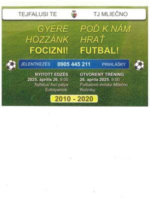 Poď k nám hrať futbal!